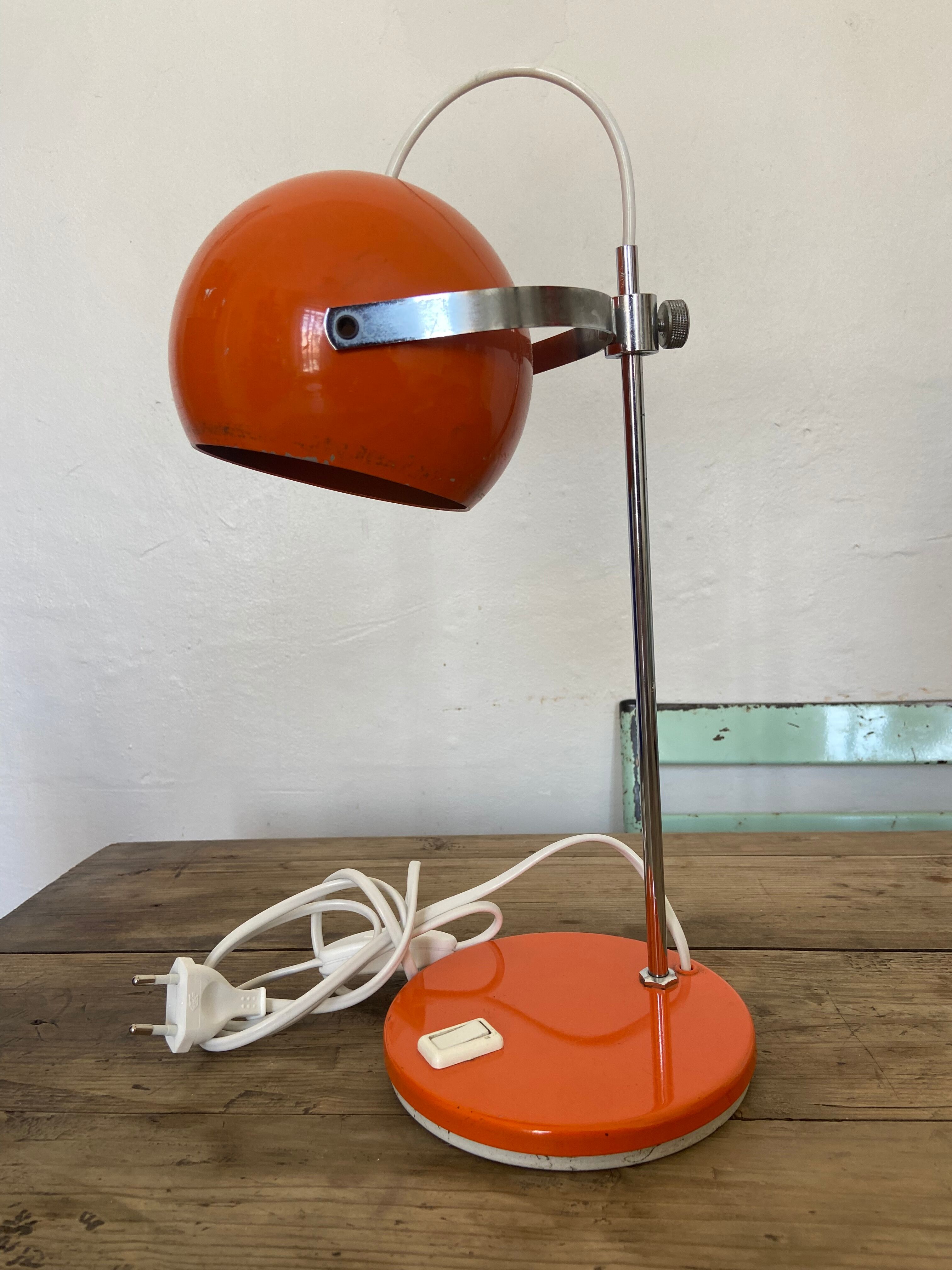 Lampe eyeball vintage orange