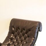Leather armchair with footstool Noboru Nakamura Bore