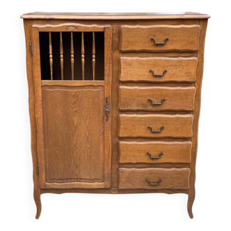 Louis XV wardrobe with rod and 6 drawers