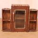 Old art deco showcase in burmese teak with original white edging