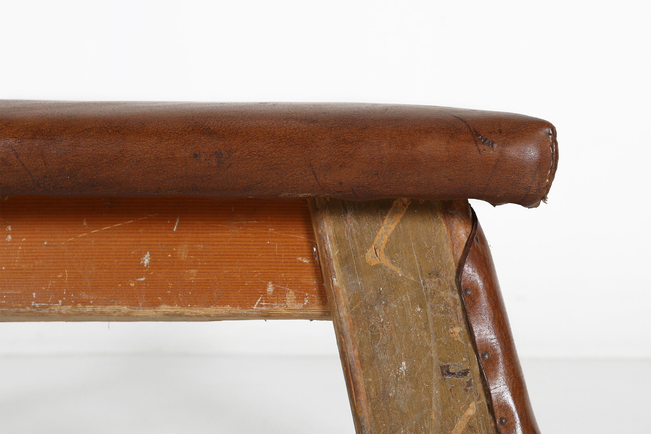 Industrial leather bench ca.1920
