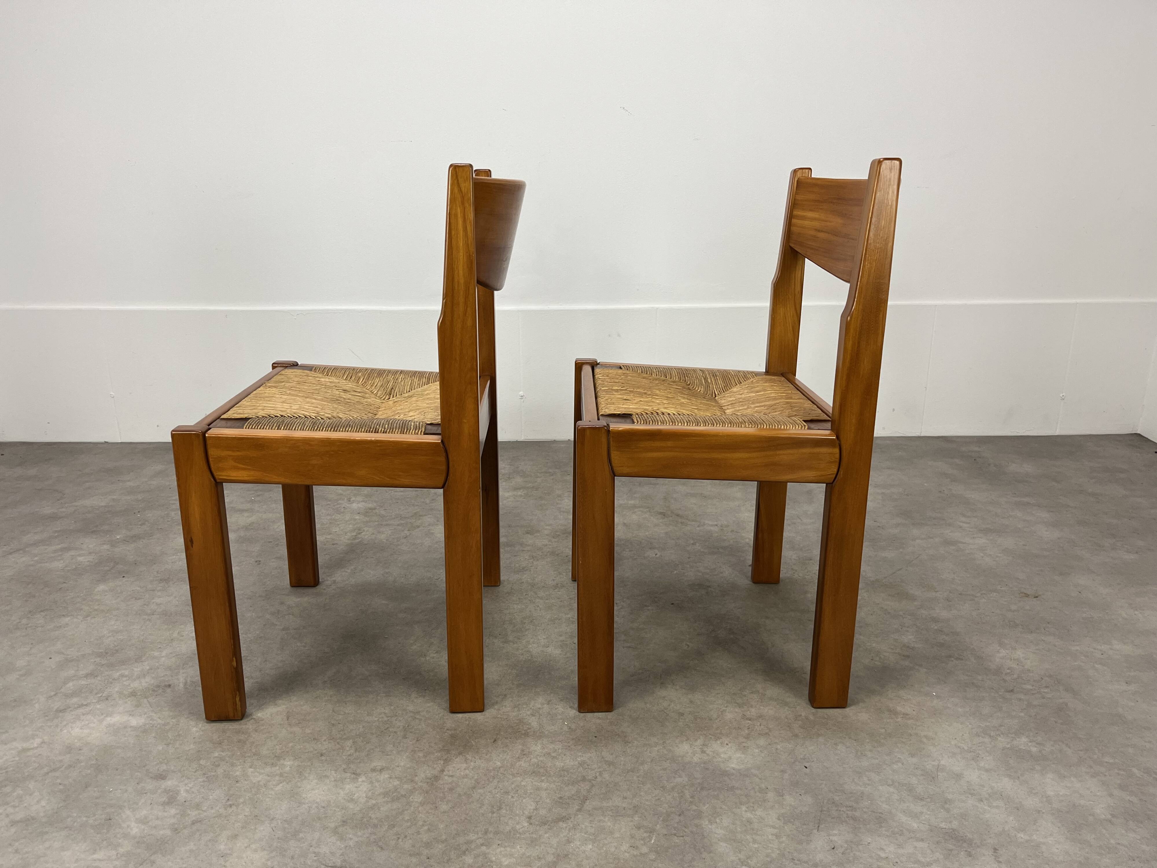 Paire de chaises maison Regain en orme et paille