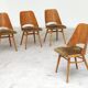 Set of 4 chairs model 514 by Radomir Hofman for Ton 1960