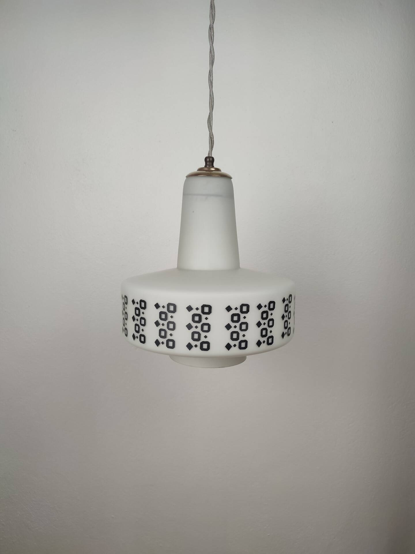 Suspension UFO Space Age in Opaline Glass – Italy, 1960s/70s