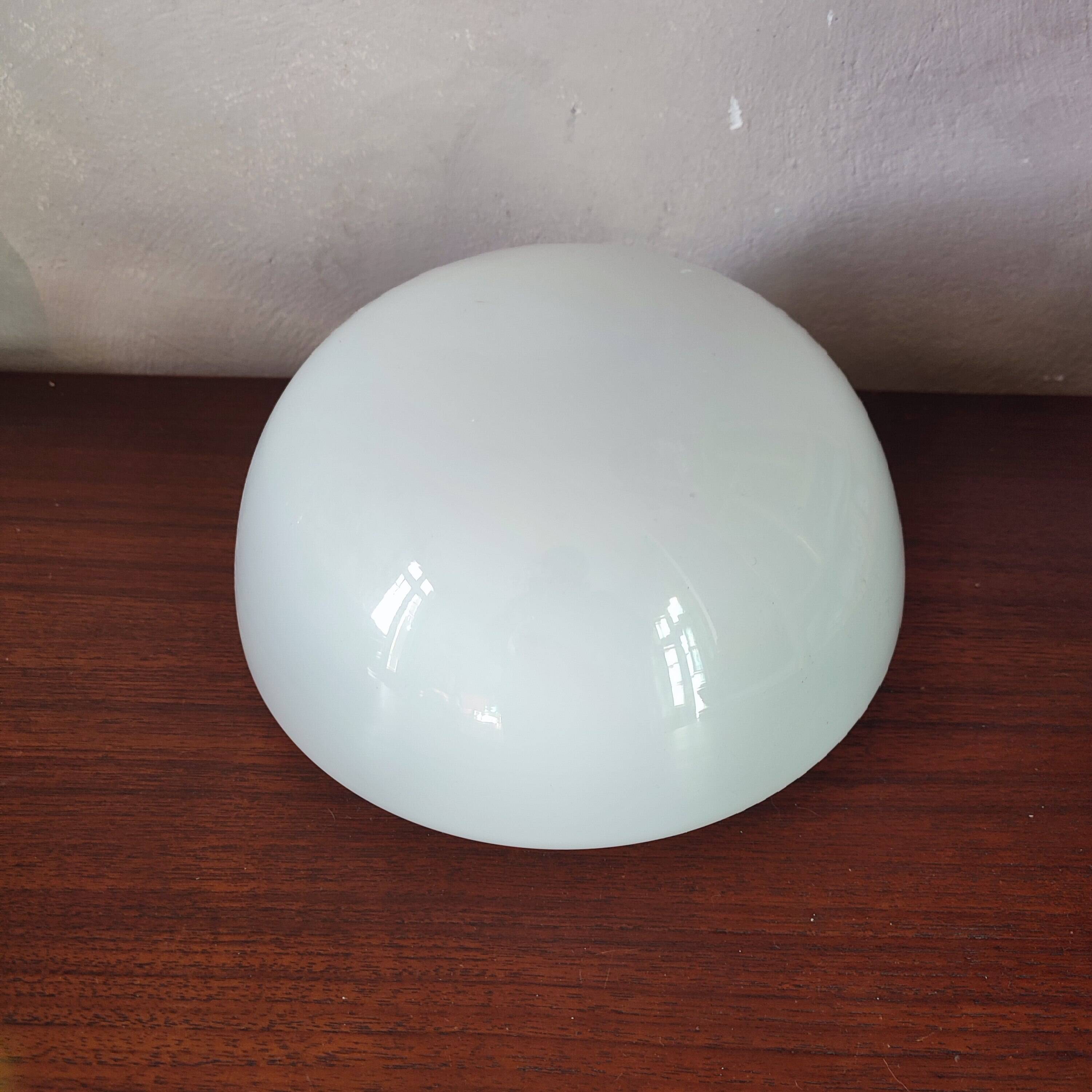 Applique ou plafonnier rond 20 cm en opaline blanche