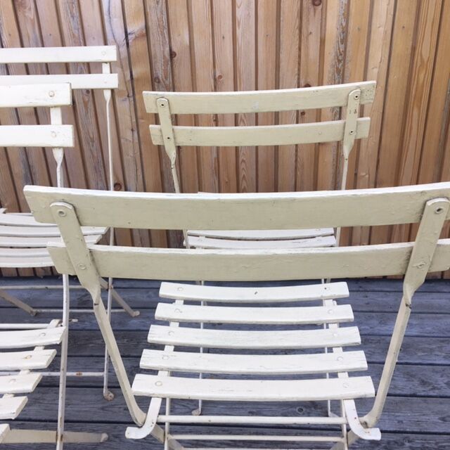Lot 6 chairs folding garden square