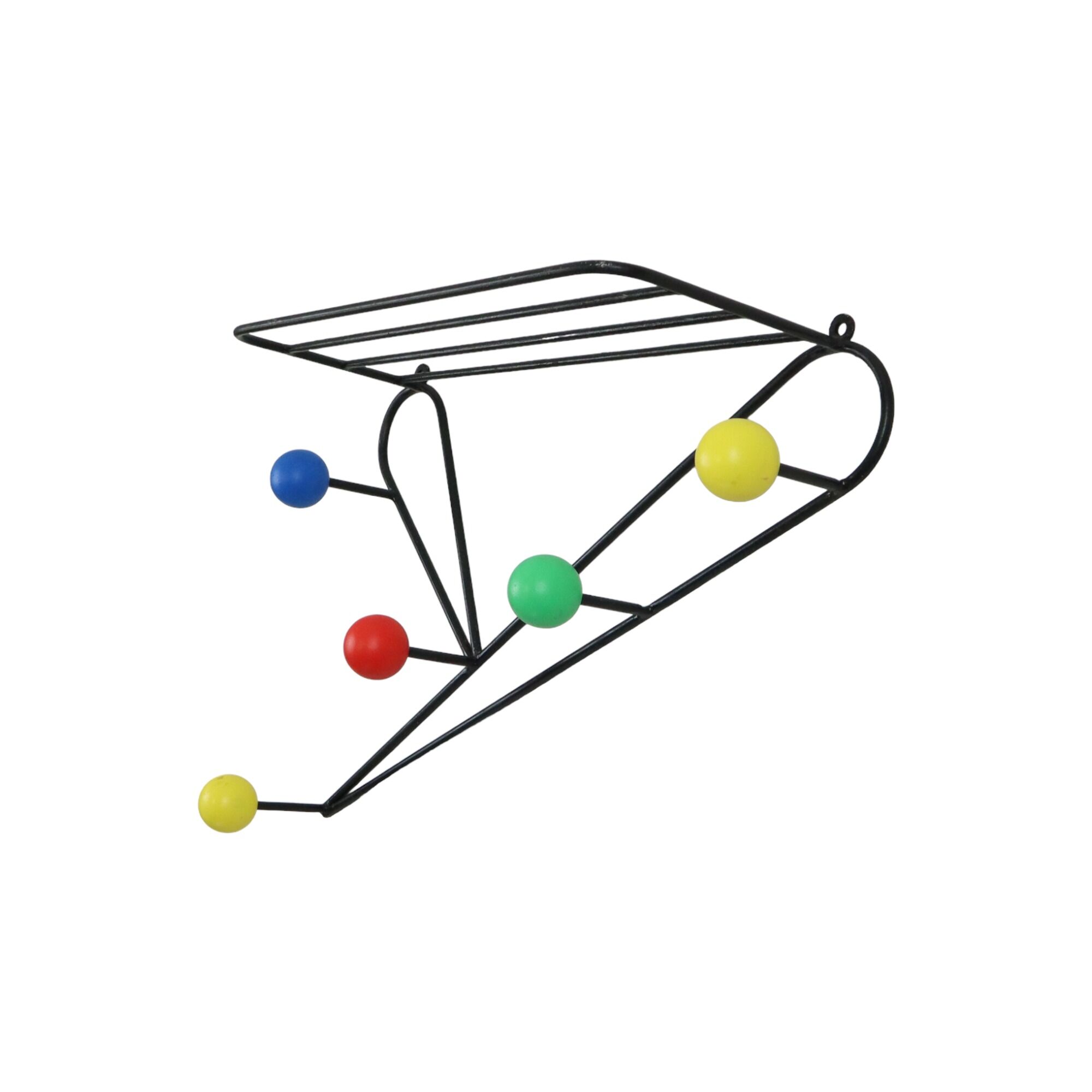 Coat rack design metal colored balls 70cm
