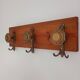 Wall-mounted coat rack 3 hooks brass vcr italy - vintage decoration