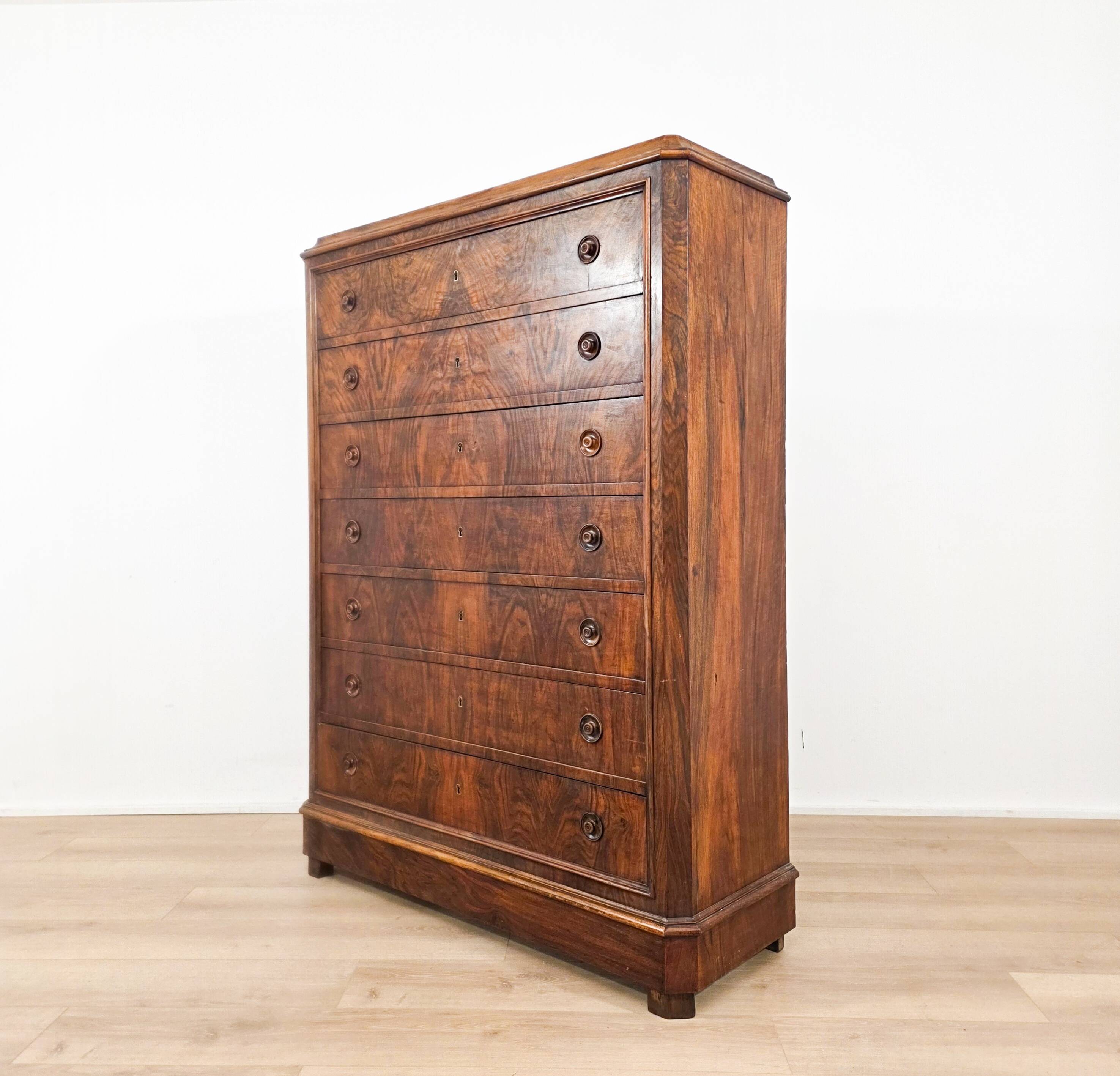 Solid wood chest of drawers, late 19th century
