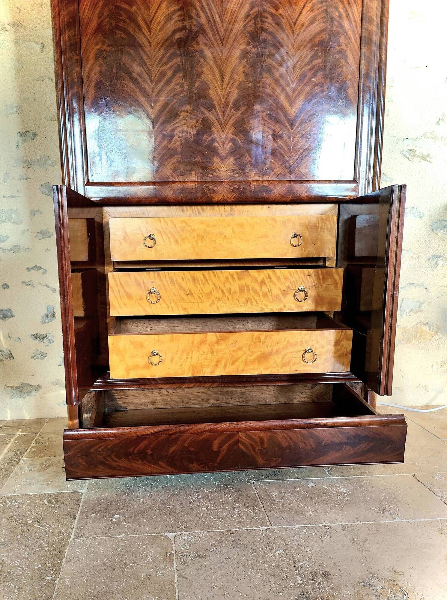 Folding secretary louis-philippe in mahogany