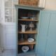 Vintage 1-door Parisian wardrobe re-enchanted in smoky green.