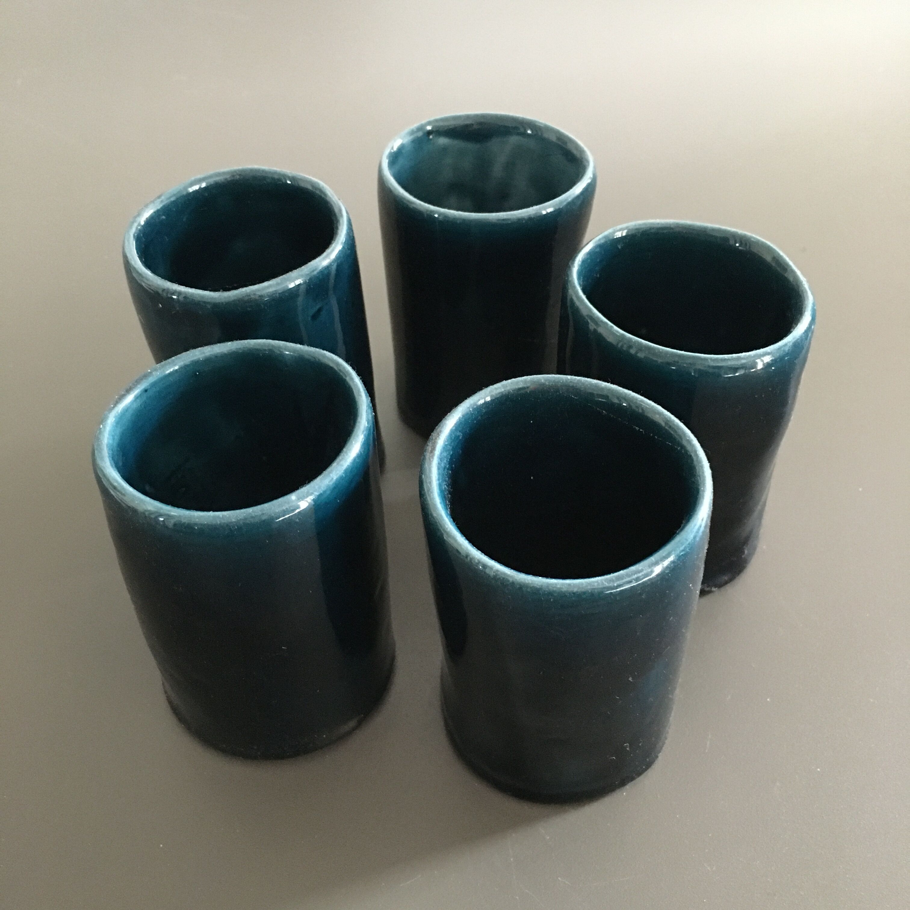 Lot of 5 midnight blue cups