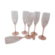 6 champagne flutes, pink walking glasses, Luminarc 70s