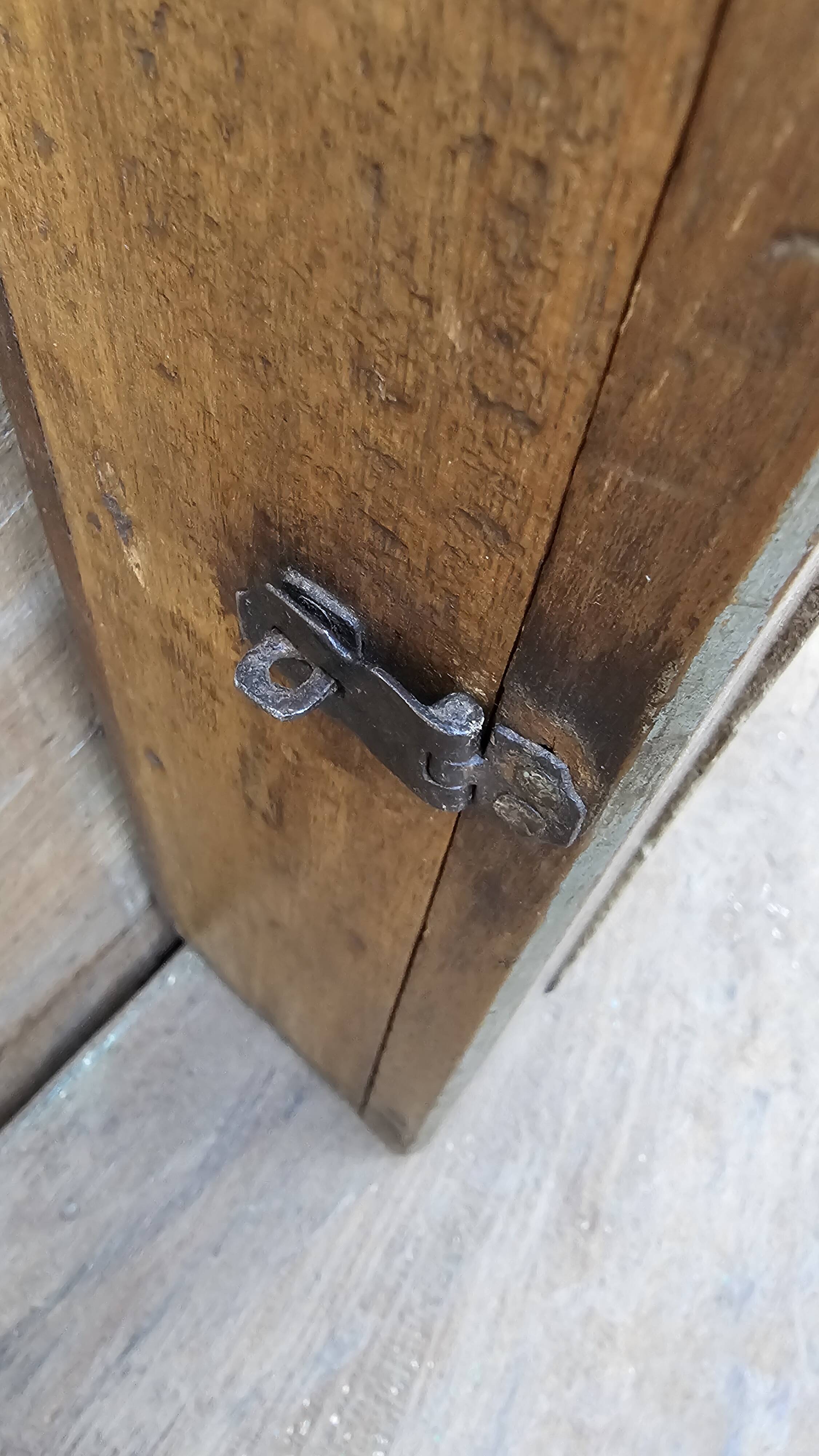 Old tribal wall display case in Burmese teak