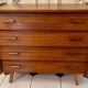 Vintage chest of drawers with compass feet