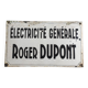Plaque émaillée électricité générale