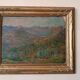 Peinture à l'huile de paysage impressionniste sur carton du début des années