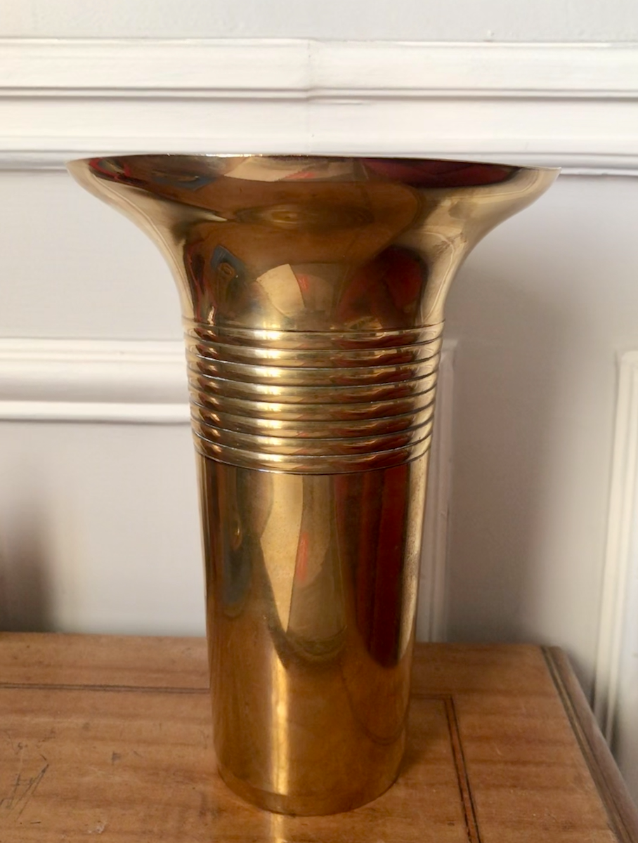 Golden brass vase