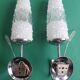 Pair of vintage tulip shaped globe chrome wall sconces