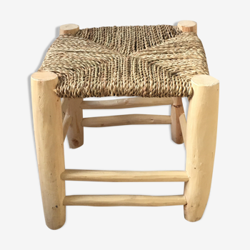 Tabouret marocain tressé