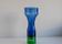 Mid-century modern Scandinavian bright blue and emerald green glass vase from Borgström Åseda, Sweden