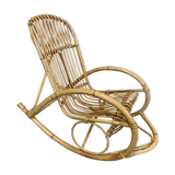 Rocking chair in rattan 1960