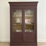 2-door solid wood display case - burgundy