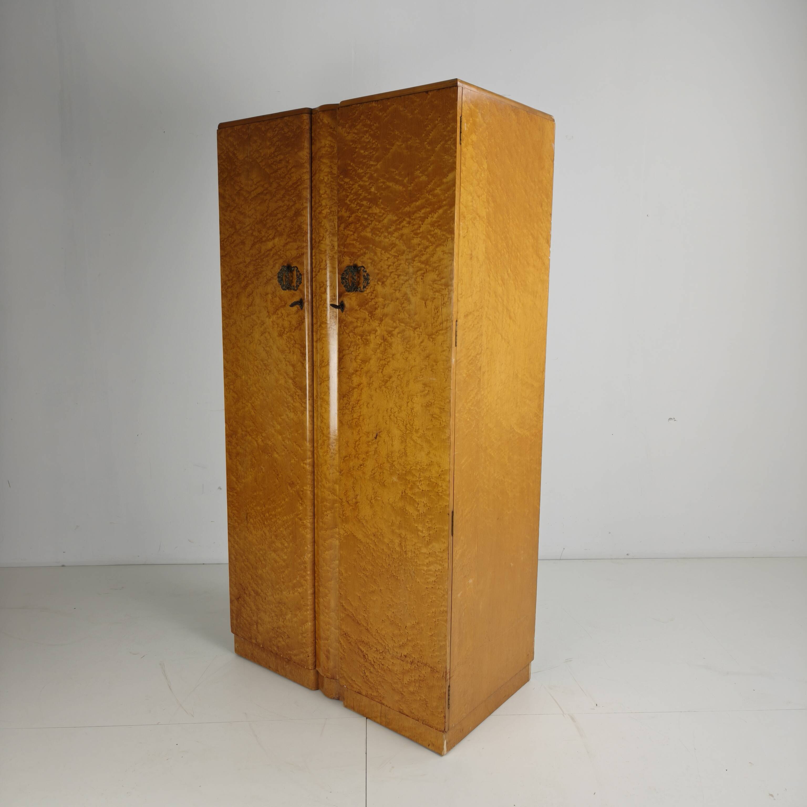 English Art Deco Gentleman’s Wardrobe by Wrighton Furniture