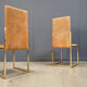 Vintage brass and alcantara dining chairs by Belgochrom, 1970s