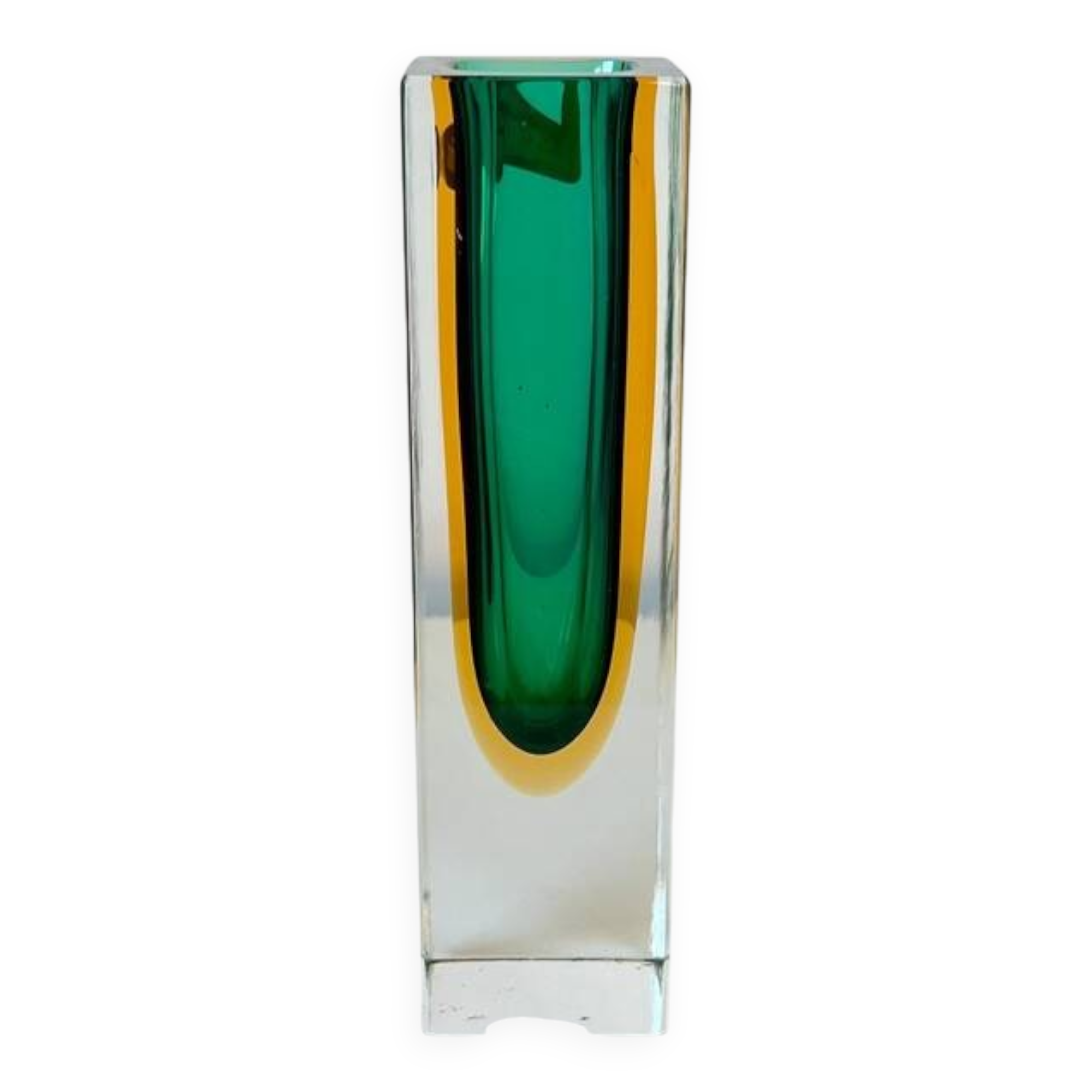 Vase sommerso en verre soufflé murano vintage - made in italy