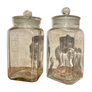 2 bocaux vintage en verre