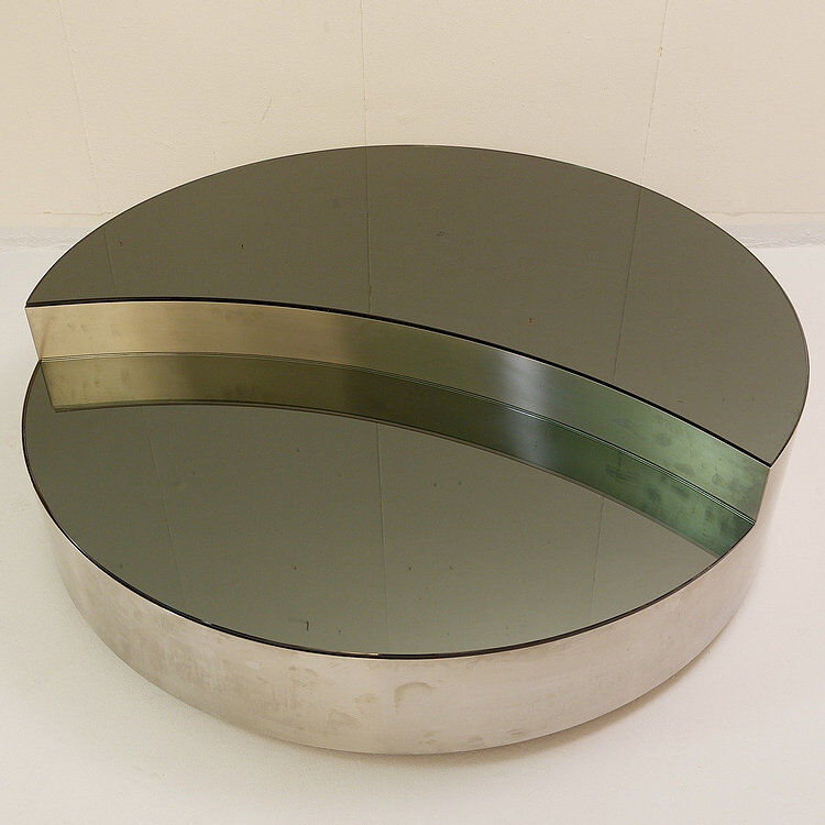 Chrome and smoked glass coffee table 1970