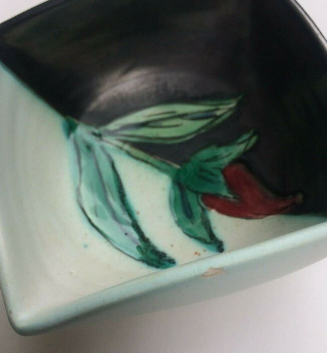 Cups in enamelled earthenware of Vallauris signed Blaise Rubino