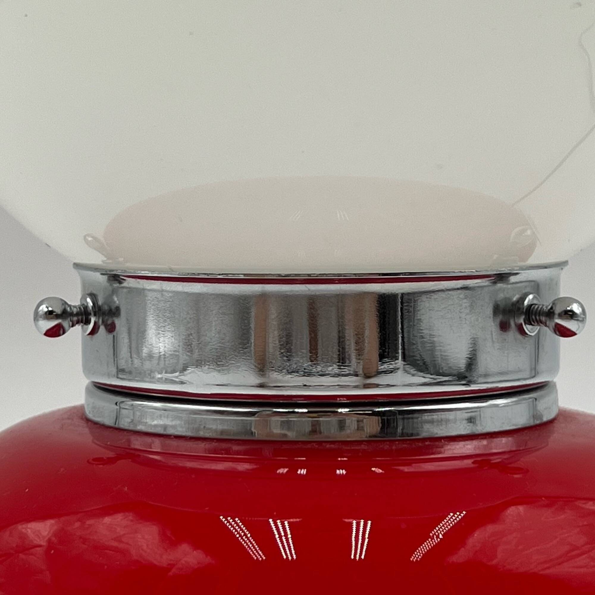 Murano Glass Red Table Lamp Mazzega, 60s