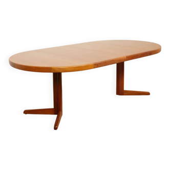 Table à manger ronde extensible vintage en teck édition Bramin