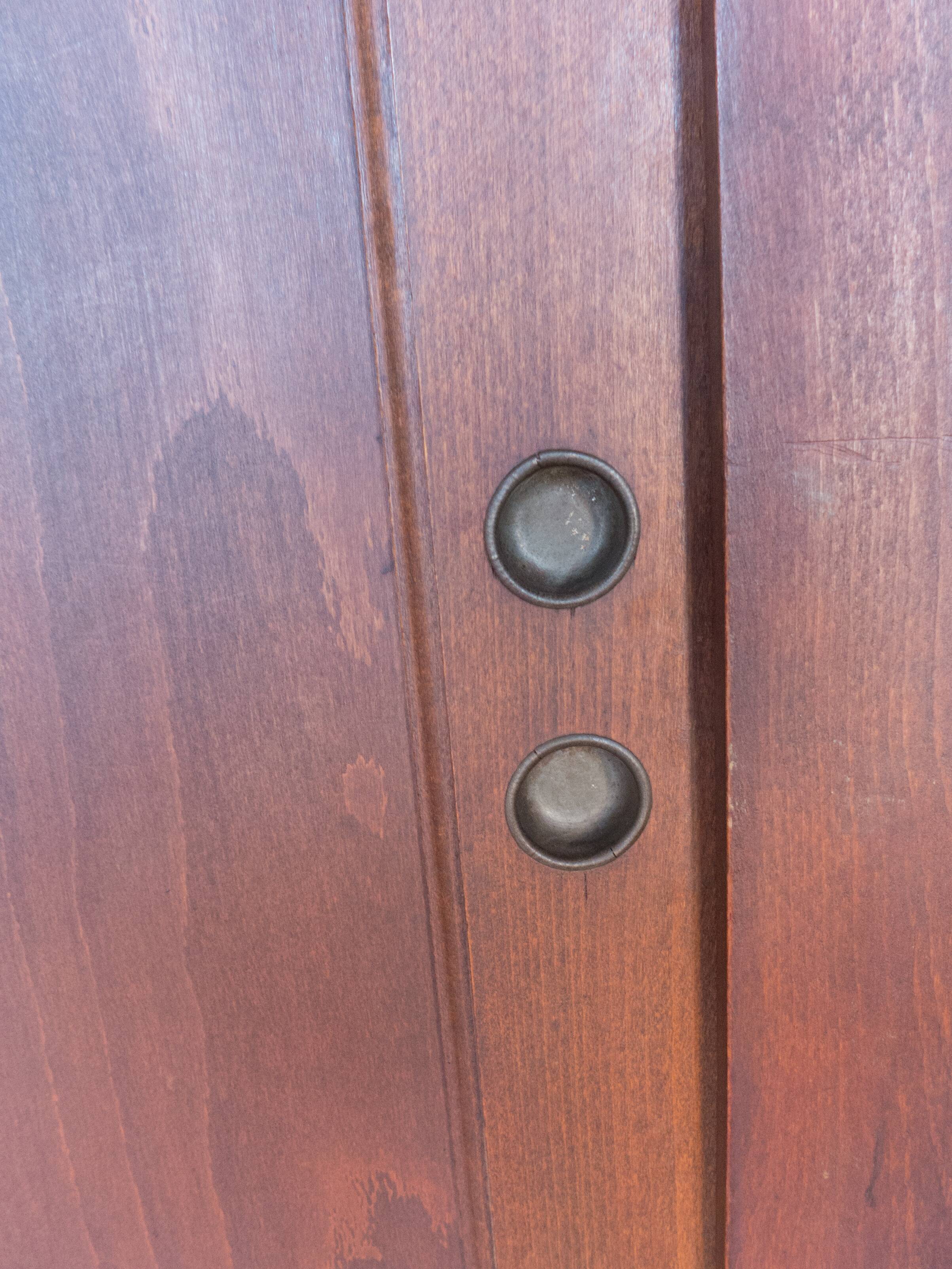 Armoire bois portes coulissantes, armoire bois, meuble de rangement vintage