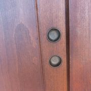 Wooden wardrobe with sliding doors, wooden wardrobe, vintage storage furniture