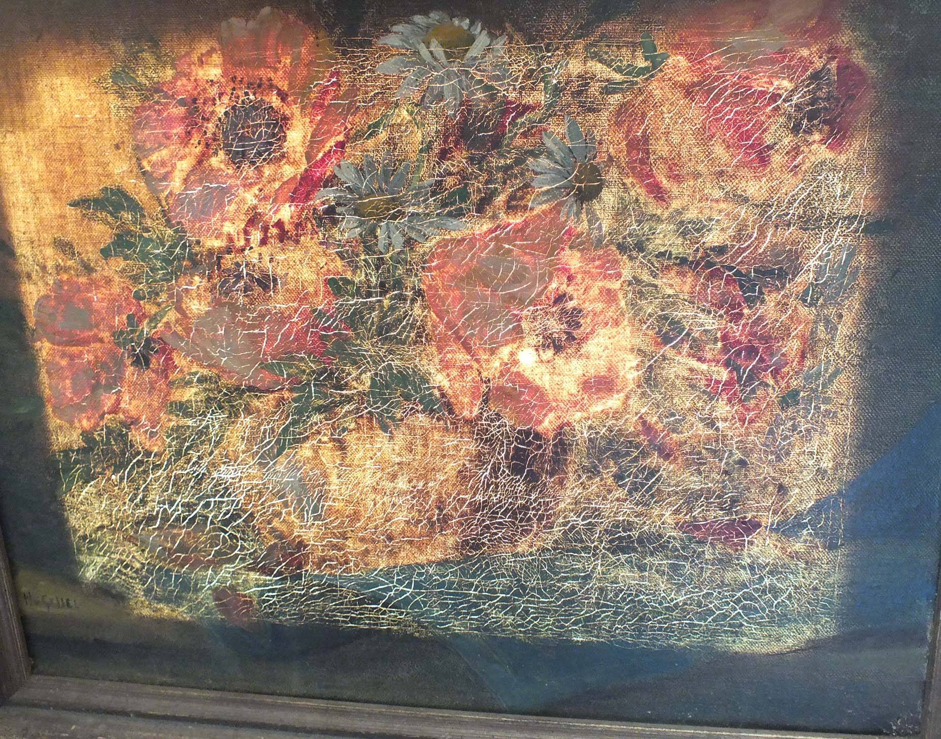 PAINTING - OIL ON CANVAS SIGNED H VAN GESSEL - BOUQUET OF FLOWERS