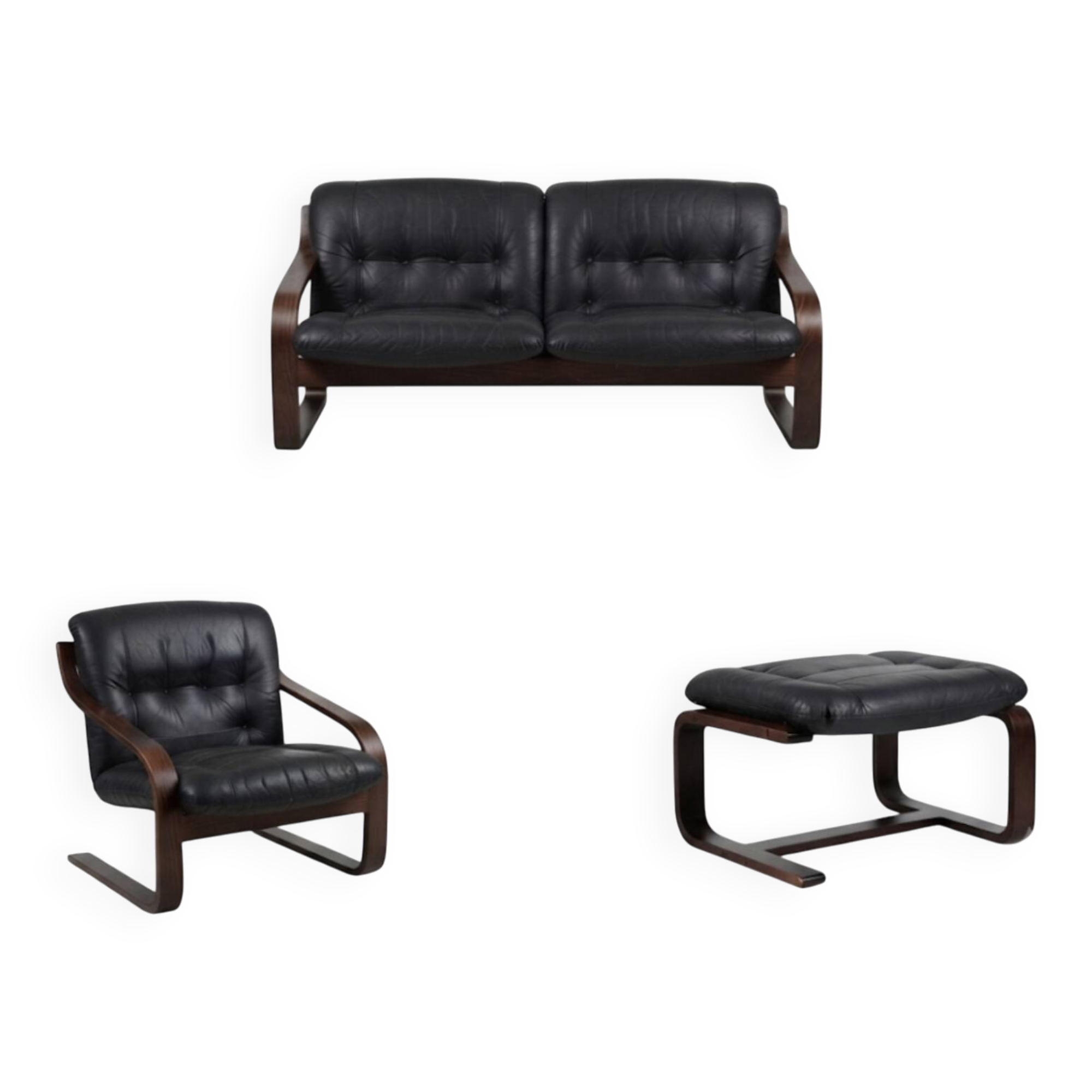 Vintage Scandinavian salon "La Boutique Danoise": Sofa, Armchair and