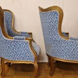 Pair of gilded bergere armchairs