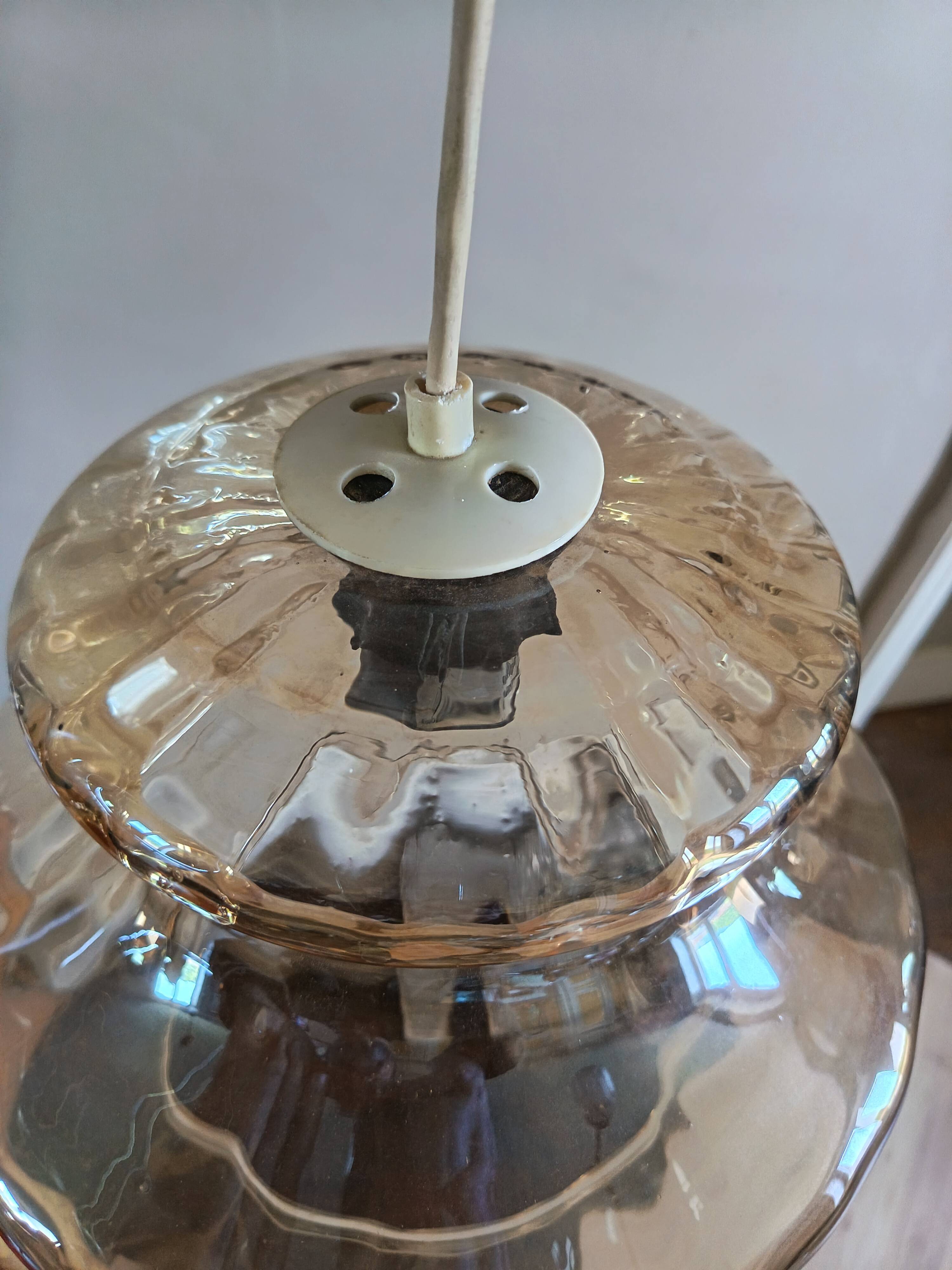 Suspension en verre années 70