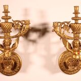 Paire d'appliques en bois doré - Italie- 19° siècle