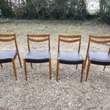 4 chaises vintage bois et skaï années 70