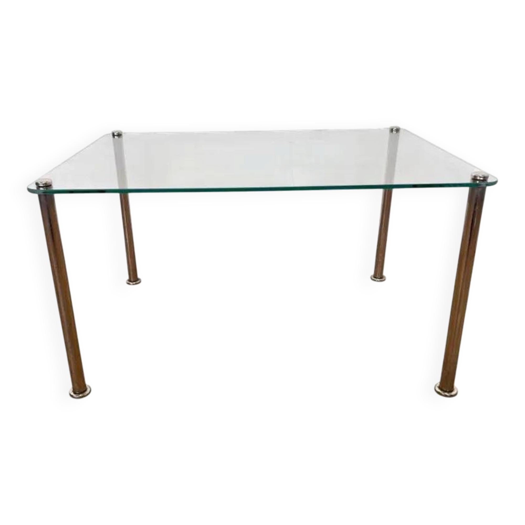Mid century design chrome and glass coffee table - around 1970s