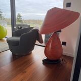 Sculptural lamp in terracotta ceramic