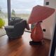 Sculptural lamp in terracotta ceramic