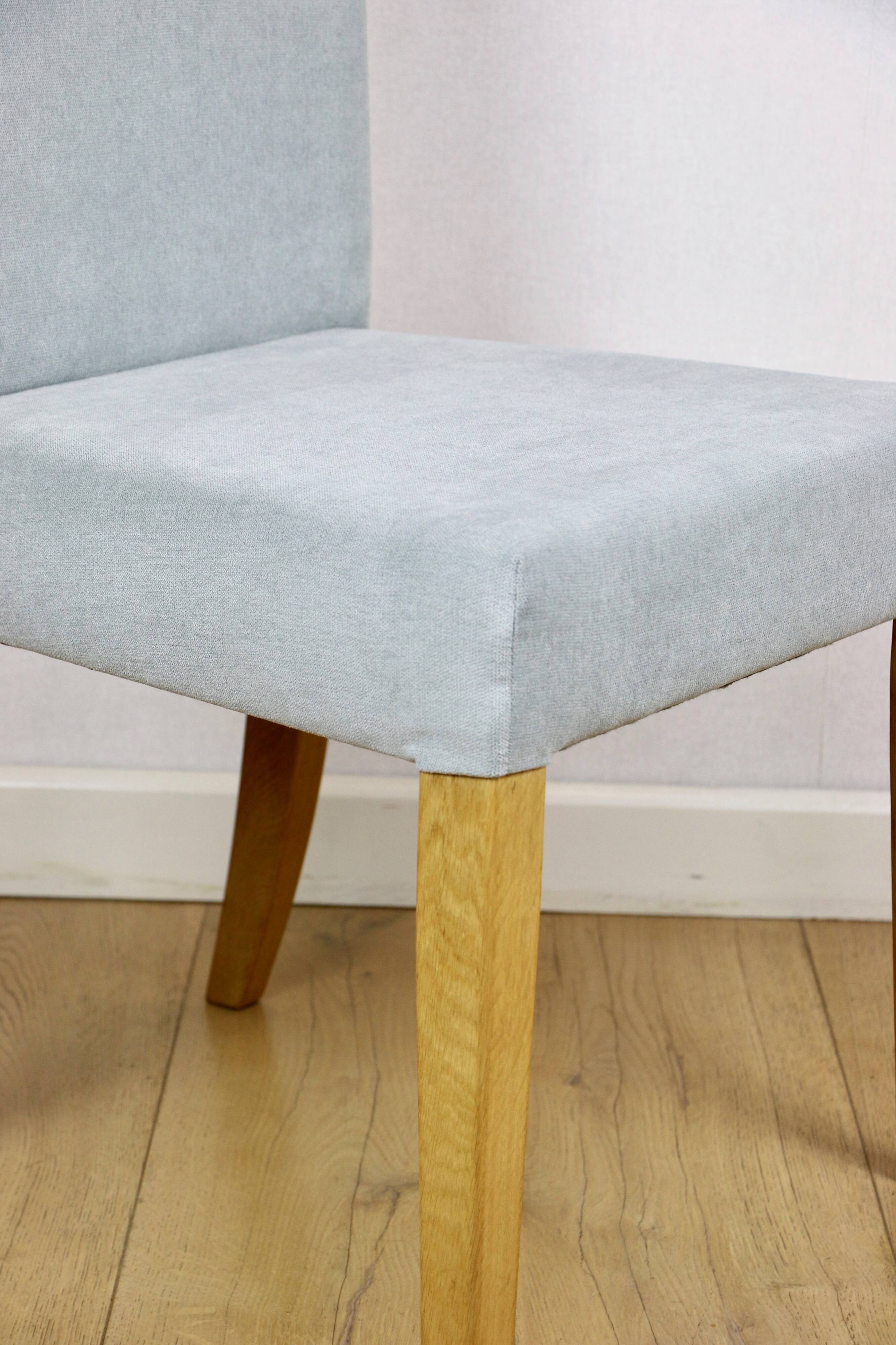 Oak chairs Ikea after renovation vintage blue-celadon-grey - 2 pieces - set