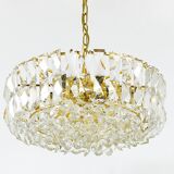 Bakalowits Vienna Grand Chandelier in Gilded Brass and Crystal Glass, Austria, 1970s
