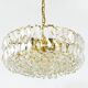 Bakalowits Vienna Grand Chandelier in Gilded Brass and Crystal Glass, Austria, 1970s