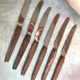 6 small teak and metal knives from Solingen - 1970's